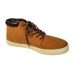 Deer Stags Warren Men's Sneaker Boots 8.5M Dark Wheat Lace Up Plaid Accent